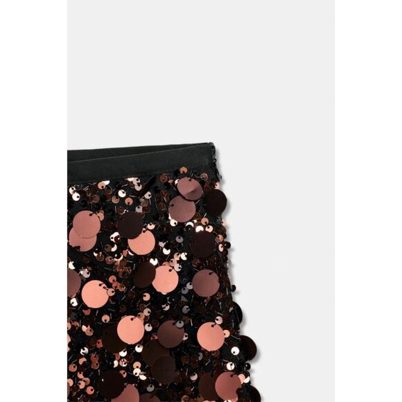 ZARA SEQUIN MINI SKIRT - Picture 9 of 9